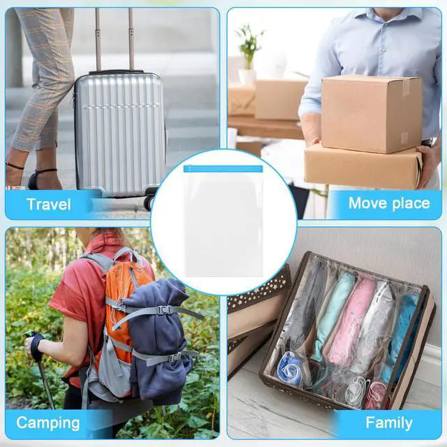 Alt view image 7 of 7 - Travel Compression Bags, Roll-Up Space Saver Bags Vacuum Storage Bags 47x35cm/18.5x13.7in for Luggage Backpack Suitcase Packing Organizers(3PCS)