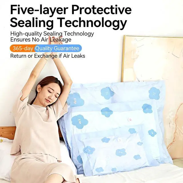 Alt view image 3 of 7 - Vacuum Storage Bags for Clothing, 9 Pack Vacuum Seal Bags for Travel, 3 Sizes Compression Packing Bags 80% Space Saver for Suitcase Luggage, Bedding & Seasonal Storage