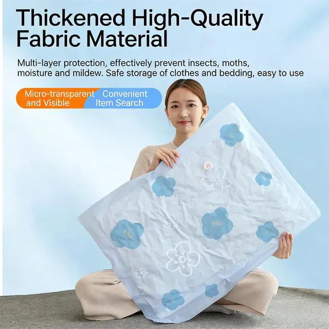 Alt view image 4 of 7 - Vacuum Storage Bags for Clothing, 9 Pack Vacuum Seal Bags for Travel, 3 Sizes Compression Packing Bags 80% Space Saver for Suitcase Luggage, Bedding & Seasonal Storage