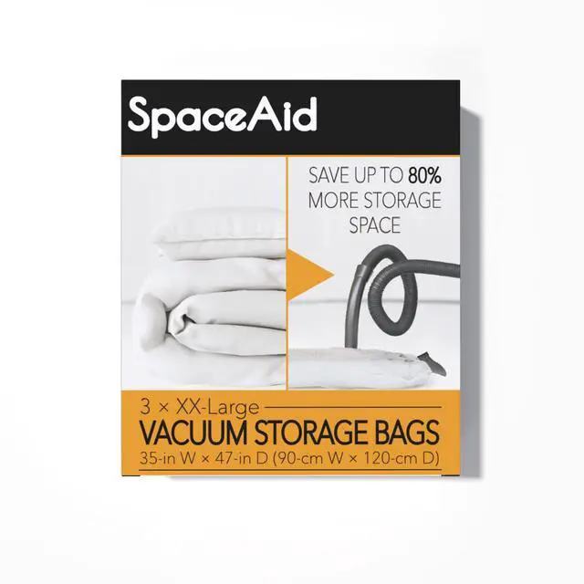Main image of Jumbo Vacuum Storage Bags, Space Saver Sealer Compression Bags for Comforters, Blankets, Pillows, Bedding, Clothes (XX-Large 3 Pack)
