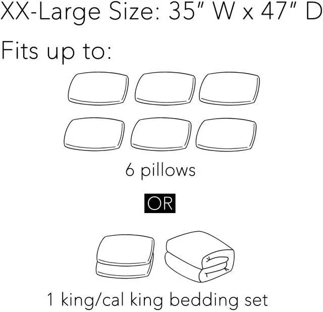 Alt view image 5 of 6 - Jumbo Vacuum Storage Bags, Space Saver Sealer Compression Bags for Comforters, Blankets, Pillows, Bedding, Clothes (XX-Large 3 Pack)