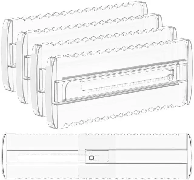 Main image of 4 Pack 4" High Drawer Dividers for Clothes, 10.2"-16.5" Expandable Dresser Drawer Organizers, Adjustable Plastic Clear Drawer Separators for Kitchen, Baby Clothing, Socks, Underwear, Bedroom
