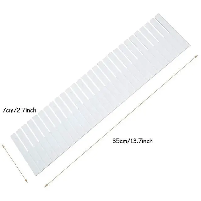 Alt view image 2 of 5 - 12PCS DIY Plastic Grid Drawer Dividers,White Adjustable Sock Underwear Dresser Drawer Organizers Divider for Stationary Storage