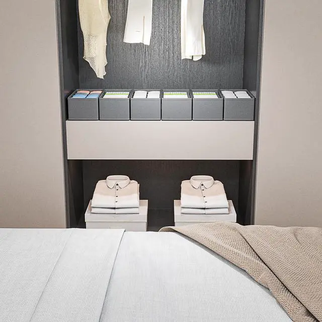 Alt view image 7 of 7 - 4 PACK Sock Underwear Drawer Organizer Dividers, Collapsible Cabinet Closet Storage Boxes for Clothes, Socks, Lingerie, Underwear, Tie, Belt,Bedroomedroom