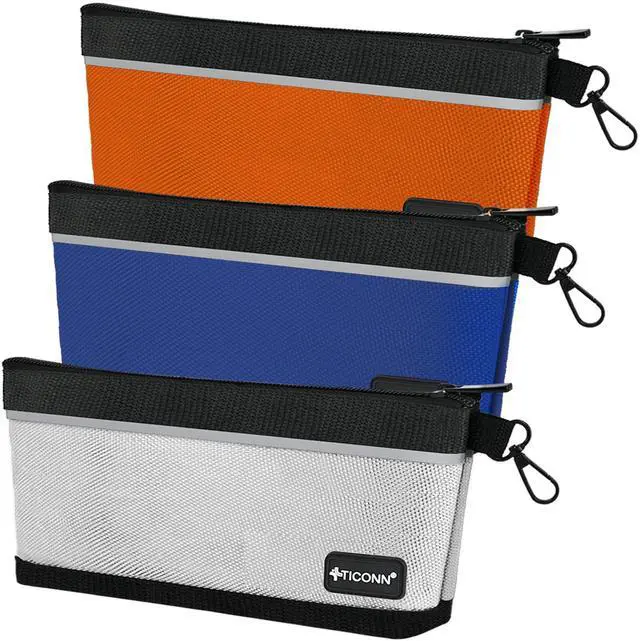 Main image of Tool Pouches with Zipper, 1680D Oxford Small Tool Bags, Waterproof Utility Bag Zipper Pouch for Tool Organizers and Storage (3 Pack Small)
