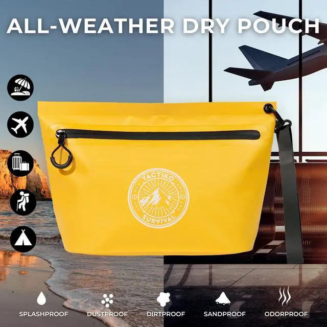 Alt view image 2 of 7 - 3L Waterproof Pouch w/Splashproof Zipper | Bag Orgagnizer | (YLW)