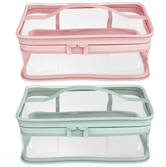 Main image of Makeup Bag Zipper Waterproof Portable Travel Storage Pouch 2 Pcs