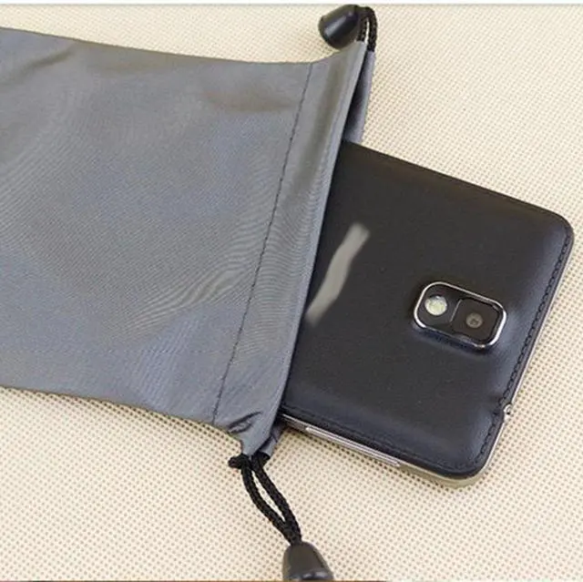 Alt view image 5 of 7 - 3 PCS Waterproof Carrying Storage Pouch Case Bags Drawstring Pocket Bags for Phones Power Bank Data Cable MP3 MP4 Accessories Bracelets Necklaces Rings Jewelry, etc, Gray