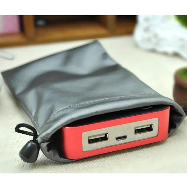 Alt view image 6 of 7 - 3 PCS Waterproof Carrying Storage Pouch Case Bags Drawstring Pocket Bags for Phones Power Bank Data Cable MP3 MP4 Accessories Bracelets Necklaces Rings Jewelry, etc, Gray