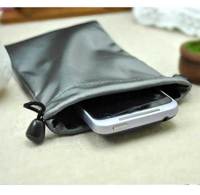 Alt view image 7 of 7 - 3 PCS Waterproof Carrying Storage Pouch Case Bags Drawstring Pocket Bags for Phones Power Bank Data Cable MP3 MP4 Accessories Bracelets Necklaces Rings Jewelry, etc, Gray