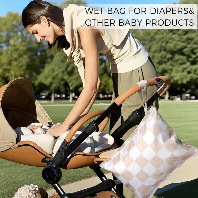 Alt view image 2 of 7 - Wet Dry Bags Water Resistant - 2 Pack Reusable Waterproof Wet Dry Bag for Swimsuits & Baby Clothes - Leakproof Storage Pouch Bag for Travel & Baby Diaper - Travel Laundry Daycare Bags