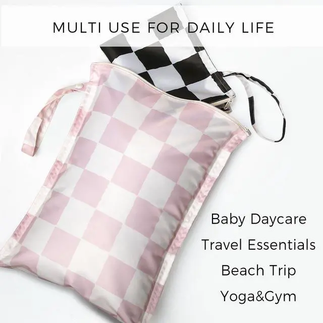 Alt view image 4 of 7 - Wet Dry Bags Water Resistant - 2 Pack Reusable Waterproof Wet Dry Bag for Swimsuits & Baby Clothes - Leakproof Storage Pouch Bag for Travel & Baby Diaper - Travel Laundry Daycare Bags