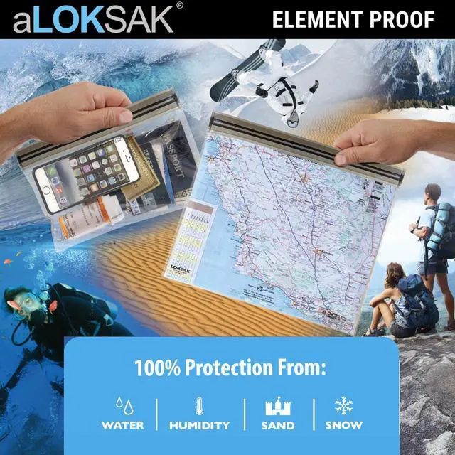 Alt view image 4 of 7 - aLOKSAK Waterproof Dry Bags - Airtight Underwater Pouch - Touch Screen Compatible - Diving Certified - 2 Pack- 3.9in x 7.5in Clear