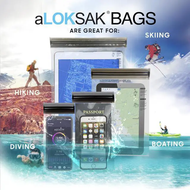 Alt view image 7 of 7 - aLOKSAK Waterproof Dry Bags - Airtight Underwater Pouch - Touch Screen Compatible - Diving Certified - 2 Pack- 3.9in x 7.5in Clear