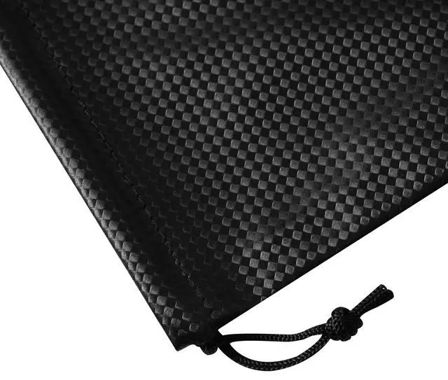 Alt view image 6 of 7 - Tech-Weave PU-Coated Drawstring Bags (Set of 5) Water-Resistant, Directional-Stretch Travel Organizers for Phone, Toiletries, Tech Gear, Collections - Wipe-Clean (Black 3D, 5 x 7 Inch)