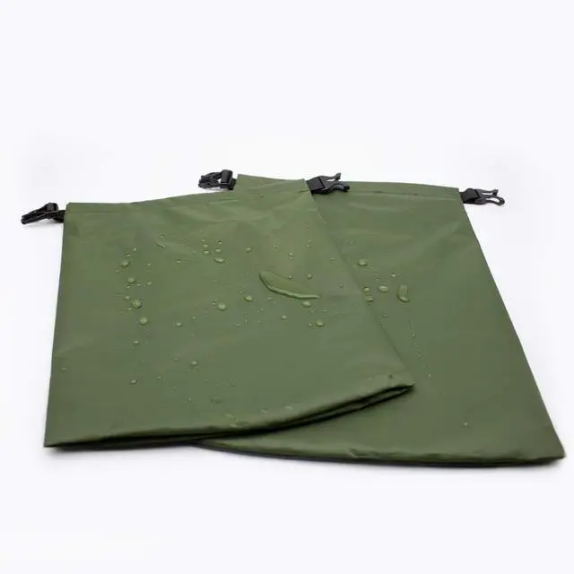 Alt view image 7 of 7 - Set of 5 Sizes Roll Top Waterproof Dry Bag Kit Storage Compression Bag Sack Poch Packing Organizers Water Resistant Camping Travel - Forestgreen