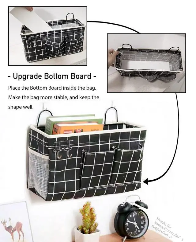 Alt view image 3 of 6 - 2pcs Hanging Baskets for Organizing,Fabric Wall storage Basket,Wall Organizer for Closet,Kitchen, Bedroom, Office, RV Camper,Locker (Gray)