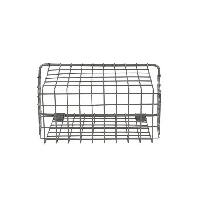 Alt view image 6 of 6 - Large Wall Mounted Wire Basket Industrial Gray Kitchen Wall Mount Organizer Storage Basket, Wire Basket for Kitchen Bathroom Pantry Organization, Wall Hanging Wire Caddy for Modern Homes