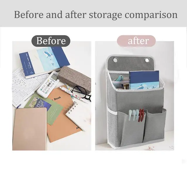 Alt view image 5 of 6 - 2-Pack Hanging Storage Organizer, Over The Door Hanging Bags/Wall Baskets Storage with Pockets for Home, RV, Office and More (2, Grey)