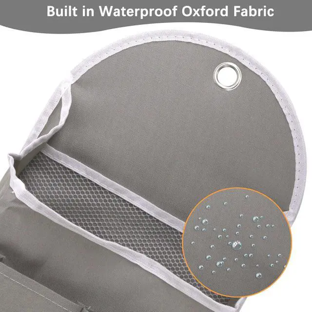 Alt view image 5 of 7 - 2 Pack Wall Hanging Storage Bag with Pockets, Locker Organizer Basket with Sticky Hook, Fabric Wall Organizer, Waterproof Hanging Bag for Closet Door Bedroom Bathroom Office Home Kitchen(Grey)