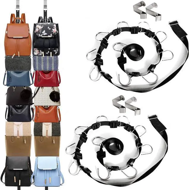 Main image of Bag-Organizer-Holder Purse Hanger - 20 Hooks for Closet and Door 2Pcs (Rack for Handbags/2 pcs Hold 20 Bags)