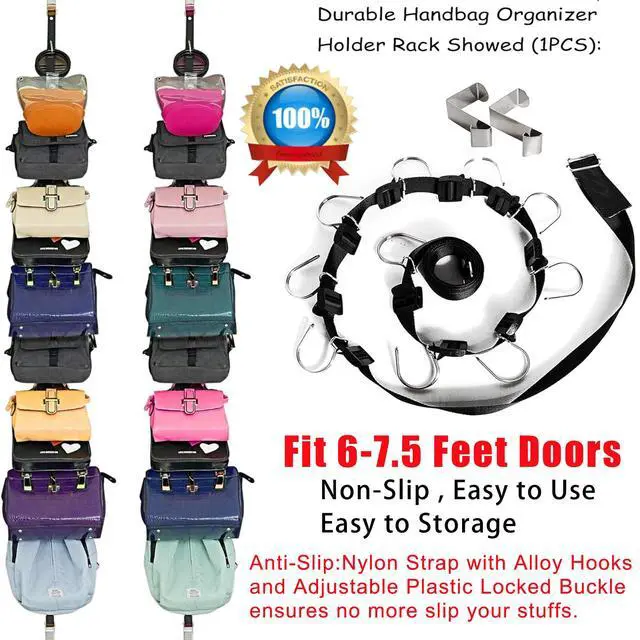 Alt view image 5 of 7 - Bag-Organizer-Holder Purse Hanger - 20 Hooks for Closet and Door 2Pcs (Rack for Handbags/2 pcs Hold 20 Bags)