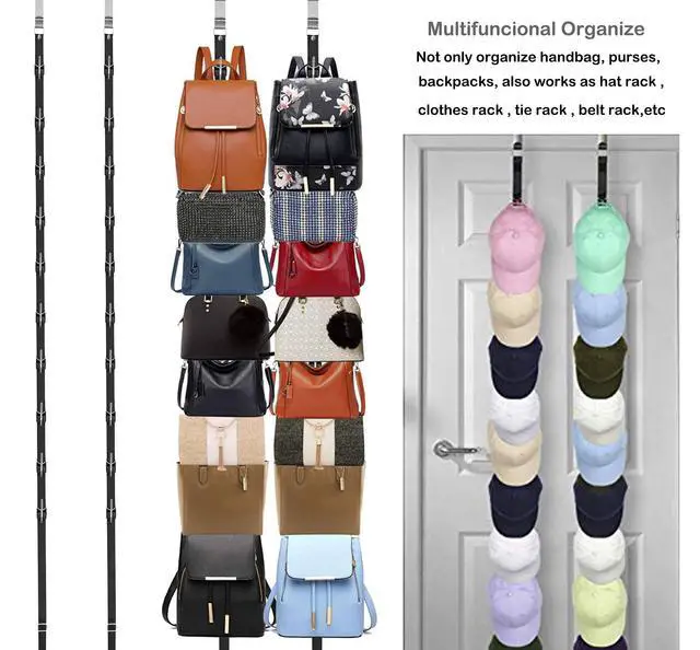 Alt view image 6 of 7 - Bag-Organizer-Holder Purse Hanger - 20 Hooks for Closet and Door 2Pcs (Rack for Handbags/2 pcs Hold 20 Bags)