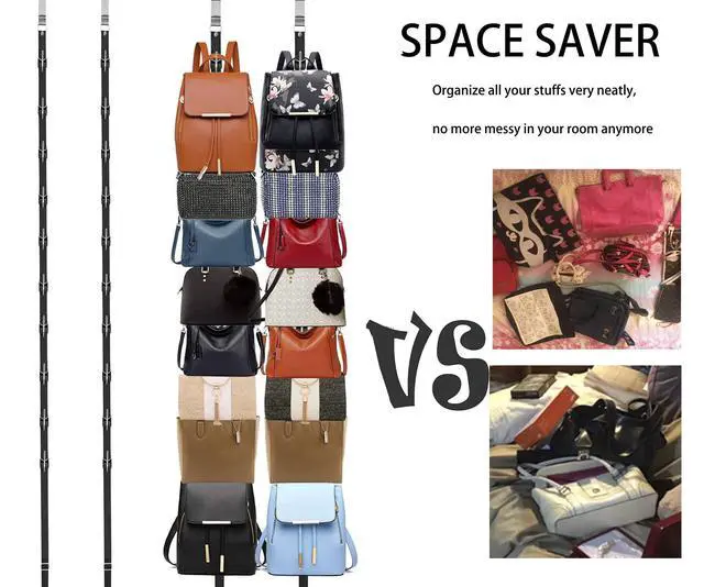 Alt view image 7 of 7 - Bag-Organizer-Holder Purse Hanger - 20 Hooks for Closet and Door 2Pcs (Rack for Handbags/2 pcs Hold 20 Bags)