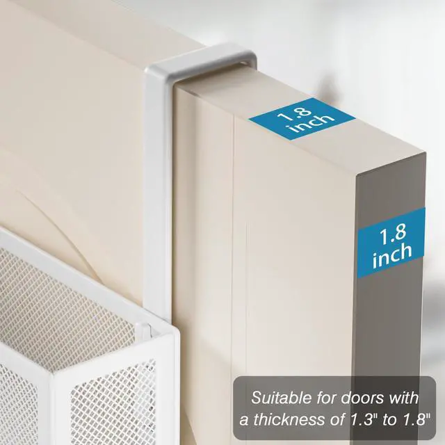 Alt view image 3 of 7 - Over the Door Hooks Organizer,Door Hanger Fits Doors 1 3/4" White