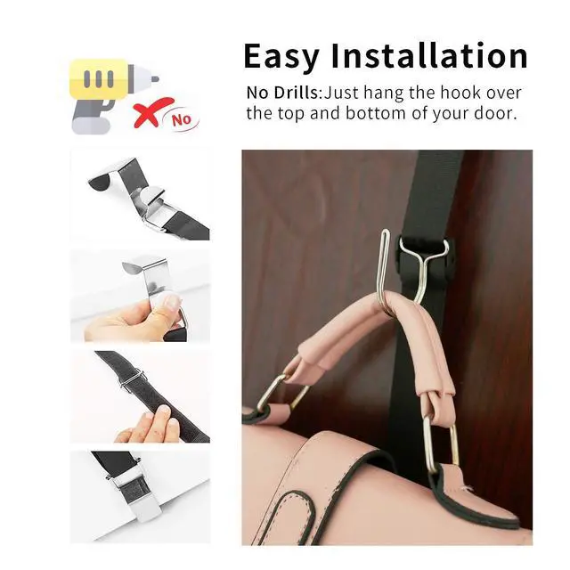 Alt view image 3 of 6 - Bag-Organizer Rack-Purse Handbag-Hanger Holder-Storage Over The Door Closet(Rack for Handbags/2 pcs Hold 20 Bags)