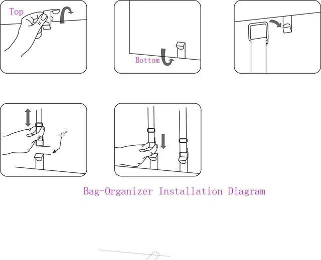 Alt view image 5 of 6 - Bag-Organizer Rack-Purse Handbag-Hanger Holder-Storage Over The Door Closet(Rack for Handbags/2 pcs Hold 20 Bags)