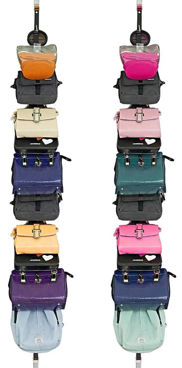 Alt view image 6 of 6 - Bag-Organizer Rack-Purse Handbag-Hanger Holder-Storage Over The Door Closet(Rack for Handbags/2 pcs Hold 20 Bags)