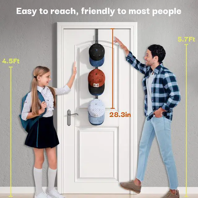 Alt view image 4 of 7 - Over the Door Hooks Long with 6 Hooks, Behind the Door Towel Racks for Bathroom, Door Purse Bag Coat Robe Hanger, Hat Clothes Hanging Organizer with Non-Slip Pads & Suction Cups, 28.3 Inches, Black