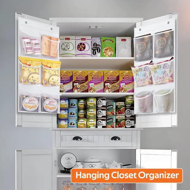 Alt view image 3 of 7 - 2 Packs Narrow Over the Door/Wall Shoe Organizer Cruise, Small Hanging Shoe Rack for Closet with Clear Mesh Pocket for Bathroom, RV, Pantry, Camping (White)