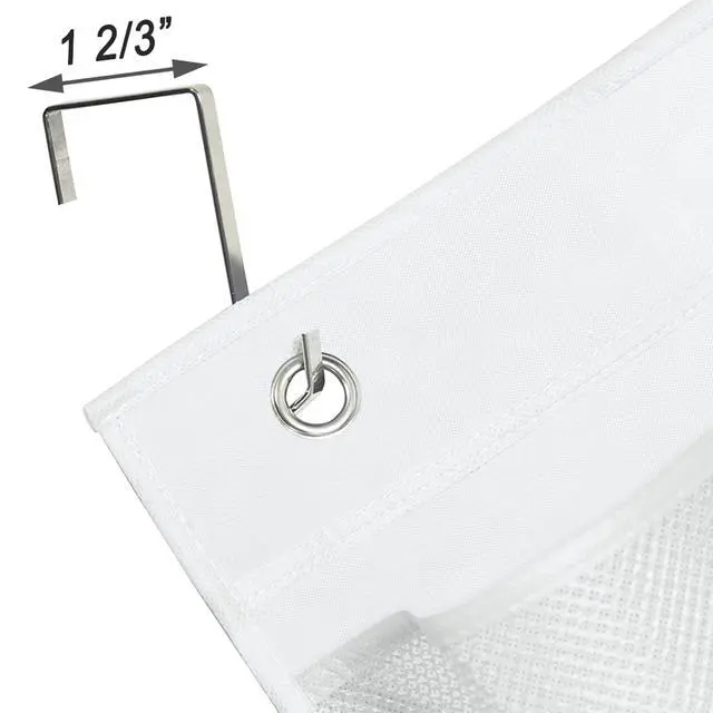 Alt view image 5 of 7 - 2 Packs Narrow Over the Door/Wall Shoe Organizer Cruise, Small Hanging Shoe Rack for Closet with Clear Mesh Pocket for Bathroom, RV, Pantry, Camping (White)