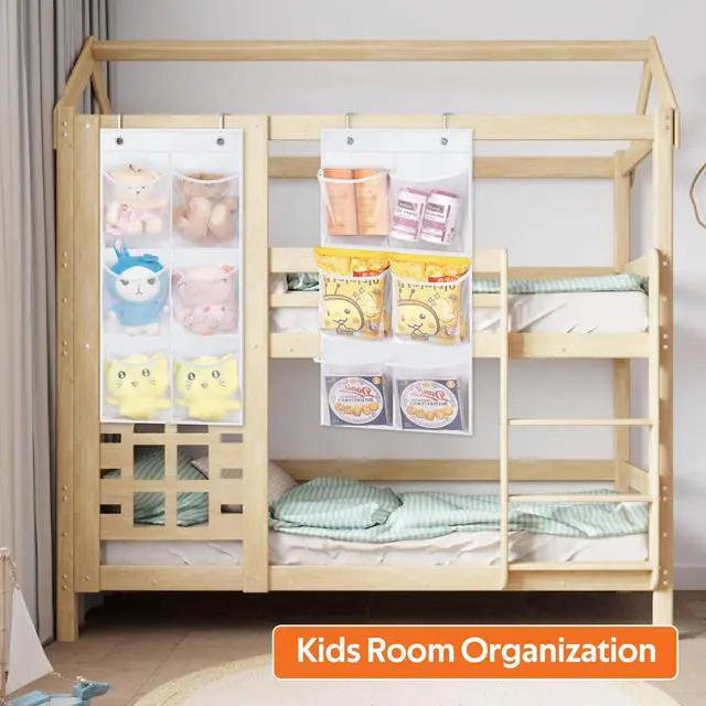 Alt view image 6 of 7 - 2 Packs Narrow Over the Door/Wall Shoe Organizer Cruise, Small Hanging Shoe Rack for Closet with Clear Mesh Pocket for Bathroom, RV, Pantry, Camping (White)