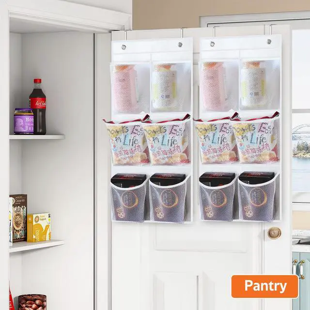 Alt view image 7 of 7 - 2 Packs Narrow Over the Door/Wall Shoe Organizer Cruise, Small Hanging Shoe Rack for Closet with Clear Mesh Pocket for Bathroom, RV, Pantry, Camping (White)