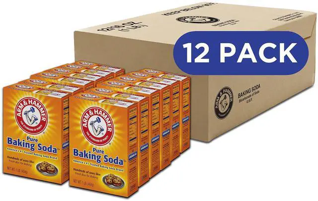 Main image of Baking Soda, Multi-Purpose 100% Pure Sodium Bicarbonate Powder for Cooking, Baking, Cleaning, Laundry, Deodorizing, DIY & More, 1 Lb, 12 Pack