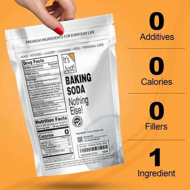 Alt view image 5 of 7 - Baking Soda, 100% Pure Sodium Bicarbonate, Food Grade, Non-GMO, Made in USA, Cooking, Baking (3.5 Pound)