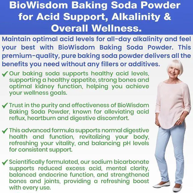 Alt view image 6 of 6 - Baking Soda Powder for Organic Use, Grade 1 Aluminum Free Baking Soda, Natural No Chemicals, Pure Powder for Cooking, Stomach Acid, Kidney Supplement, 1lb