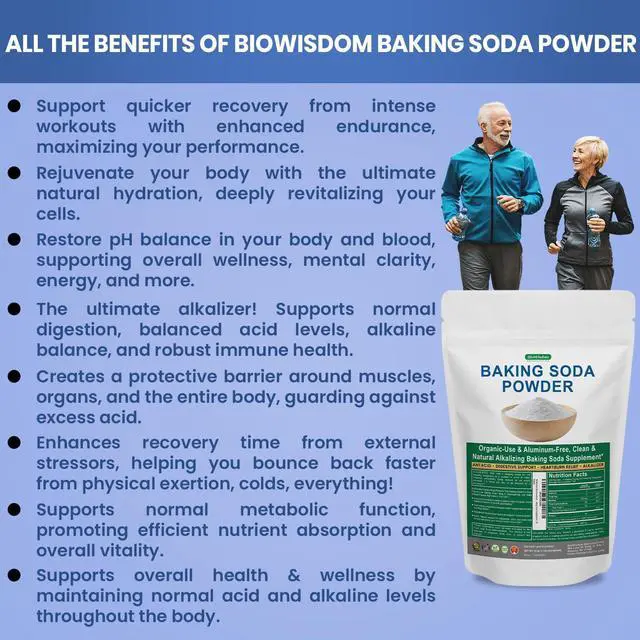 Alt view image 5 of 6 - Baking Soda Powder for Organic Use, Grade 1 Aluminum Free Baking Soda, Natural No Chemicals, Pure Powder for Cooking, Stomach Acid, Kidney Supplement, 1lb