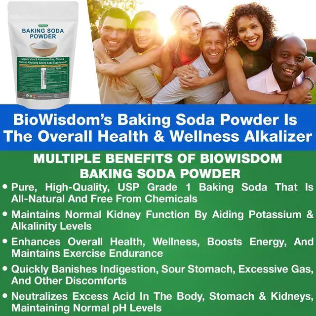 Alt view image 4 of 6 - Baking Soda Powder for Organic Use, Grade 1 Aluminum Free Baking Soda, Natural No Chemicals, Pure Powder for Cooking, Stomach Acid, Kidney Supplement, 1lb