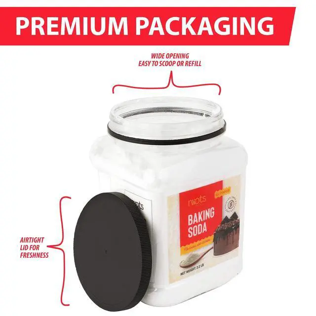 Alt view image 7 of 7 - Baking Soda Bulk | 1 x 35.2oz Large Airtight Container | Pure Sodium Bicarbonate for Cooking, Baking, Cleaning, Laundry, Deodorizing, Gardening | Gluten Free, All-Natural Food Grade