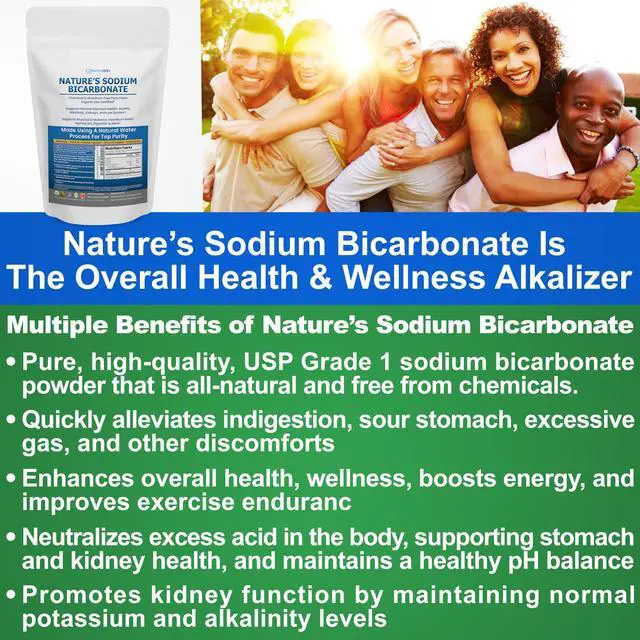 Alt view image 6 of 7 - Natures Sodium Bicarbonate Organic Use Aluminum Free Baking Soda. No Chemical Pure Baking Soda Powder For Health & Wellness. Sodium Bicarbonate 1lb