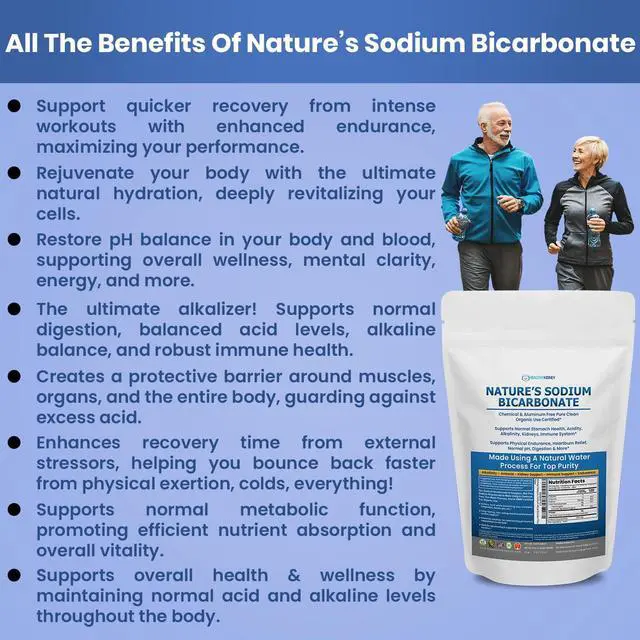Alt view image 2 of 7 - Natures Sodium Bicarbonate Organic Use Aluminum Free Baking Soda. No Chemical Pure Baking Soda Powder For Health & Wellness. Sodium Bicarbonate 1lb