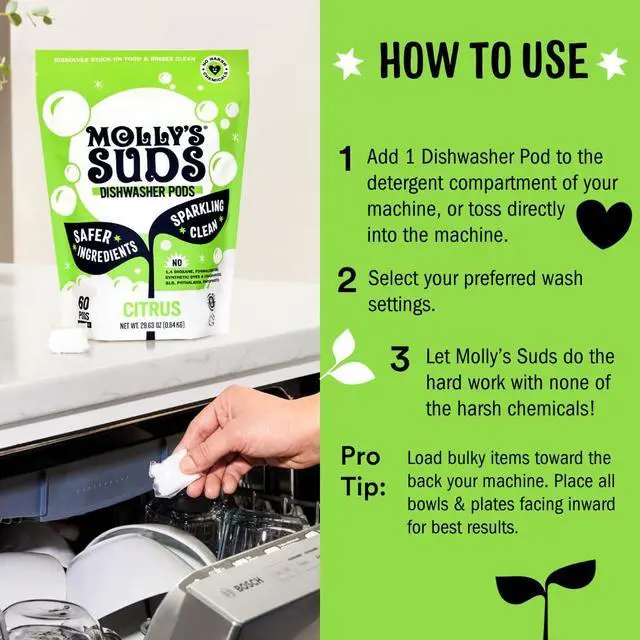 Alt view image 5 of 7 - Dishwasher Pods | Clean Dishwasher Detergent, Cuts Grease & Rinses Clean (Residue-Free) for Sparkling Dishes | 60 Auto-Release Tabs (Citrus)