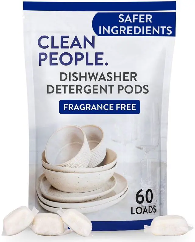 Main image of Dishwasher Pods - Cuts Grease & Rinses Sparkling Clean - Residue-Free - Phosphate Free Dishwashing Pods (60 Count, Fragrance Free)