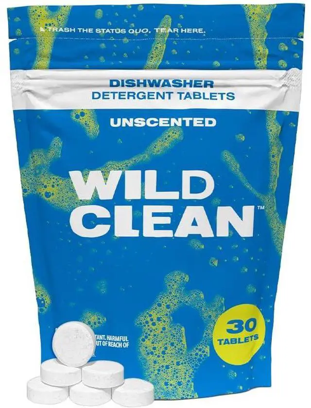 Main image of Dishwasher Detergent Tablets | Unscented Plastic-Free & Eco Friendly Alternative to Liquid Pods - Natural, Sustainable| 30 Pack