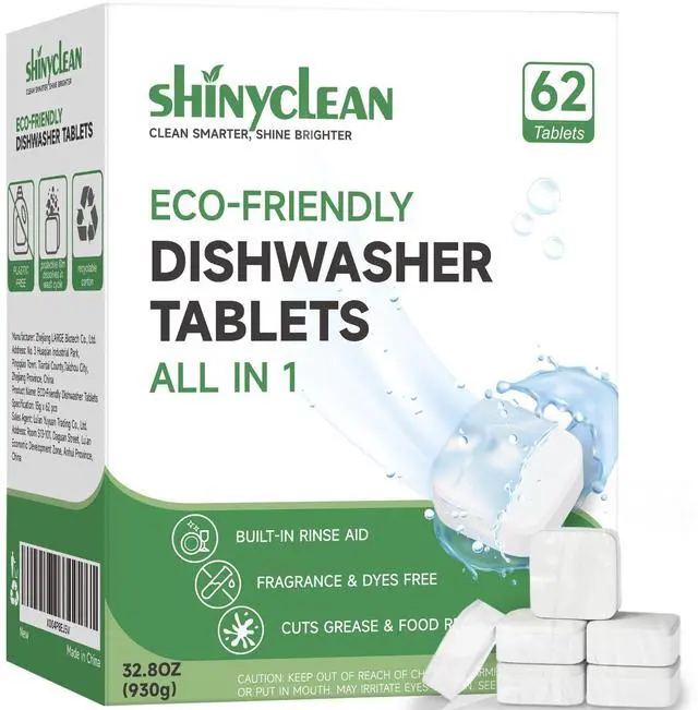 Main image of All-in-1 Dishwasher Tablets with Built-in Rinse Aid, 62 Count