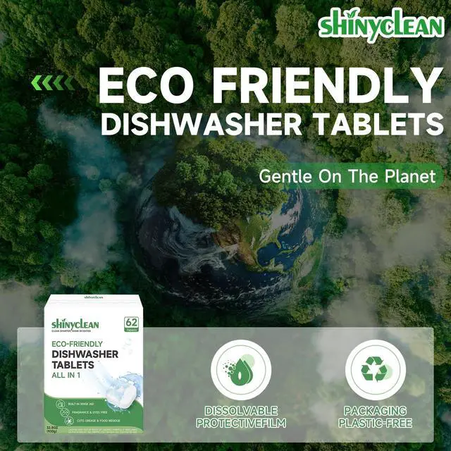 Alt view image 4 of 7 - All-in-1 Dishwasher Tablets with Built-in Rinse Aid, 62 Count